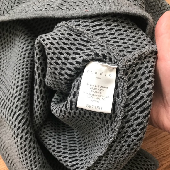 Sandro grey peplum knit stretchy top - Picture 4 of 7